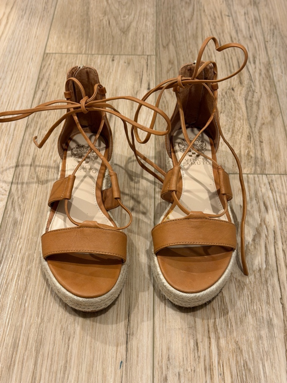 Women's Vince Camuto Tan Lace-Up Espadrille Sandals